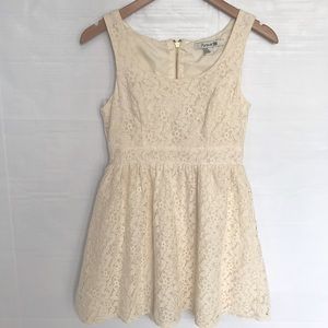Forever 21 ivory/cream floral lace dress